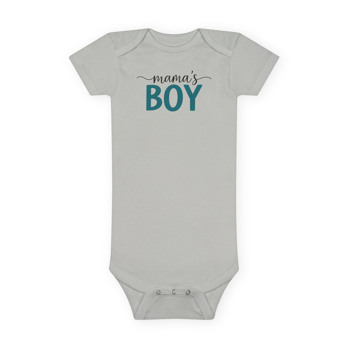 Mama's Boy Baby Onesie, Grey