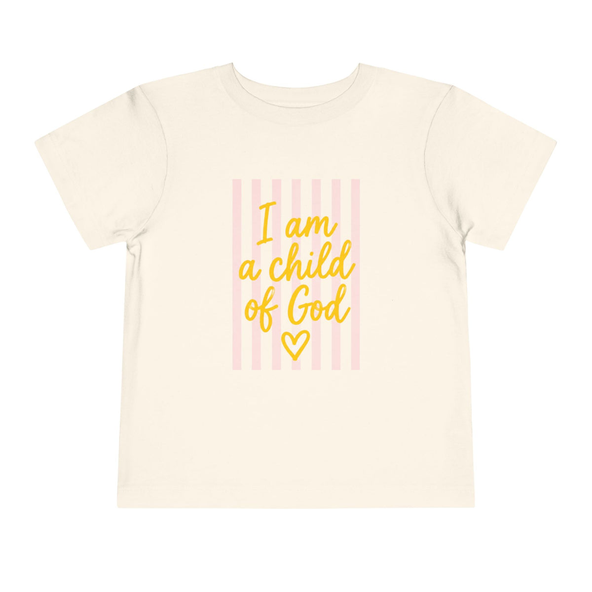 "I Am a Child of God" Pink Stripe, Kids T‑Shirt