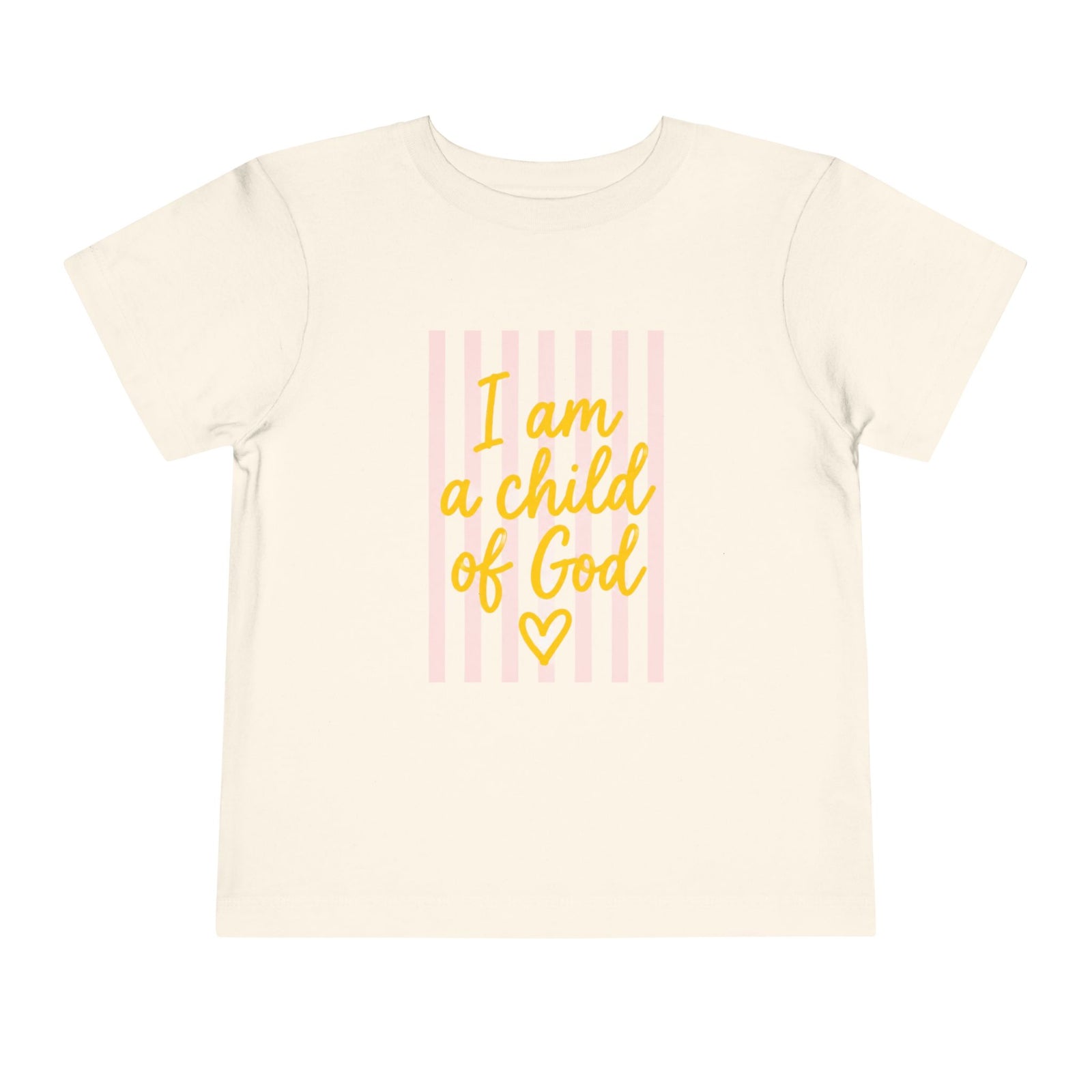 "I Am a Child of God" Pink Stripe, Kids T‑Shirt