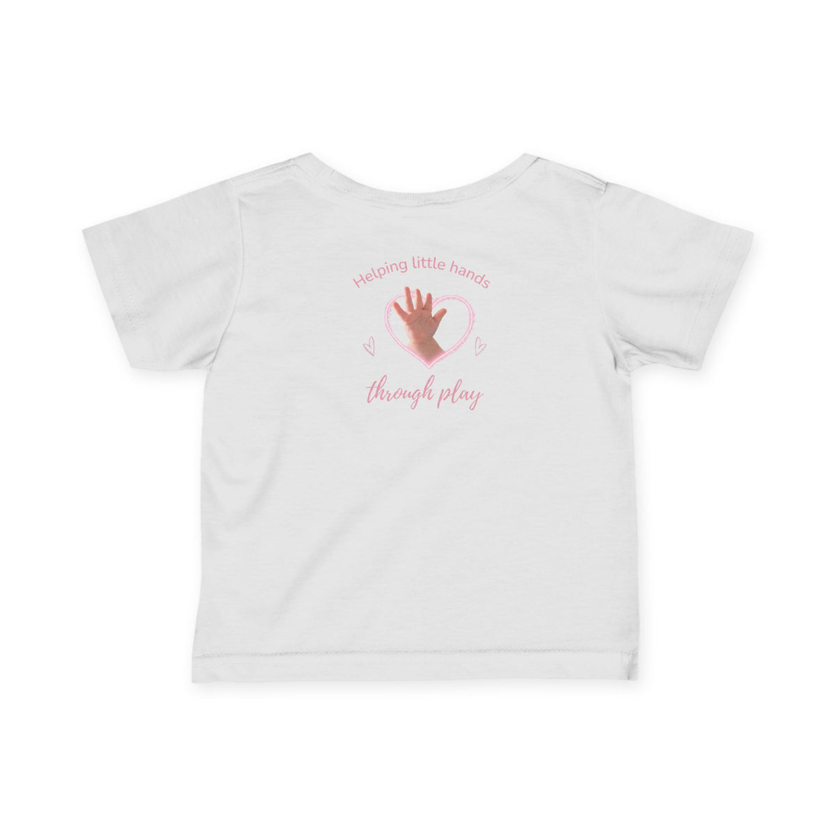 Infant Tee — "Holding Little Hands Through Every Day" Pink Handprint Baby Shirt