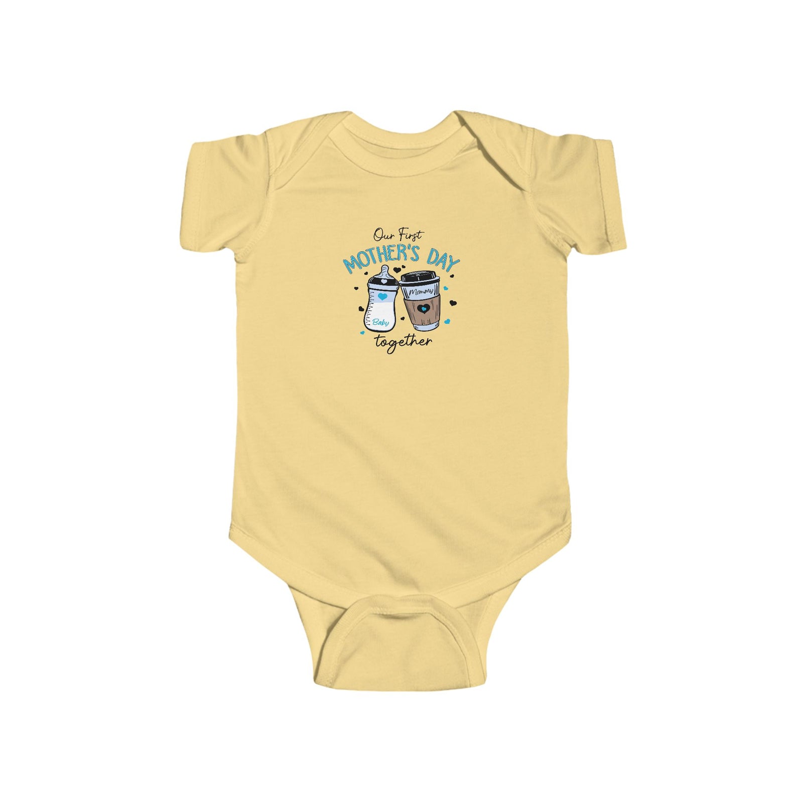 Our First Mother’s Day Together, Cute Baby Milk & Coffee Infant Bodysuit