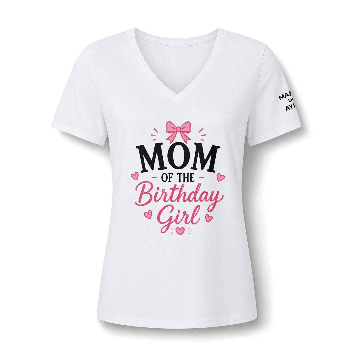 Mom of the Birthday Girl V-Neck Tee