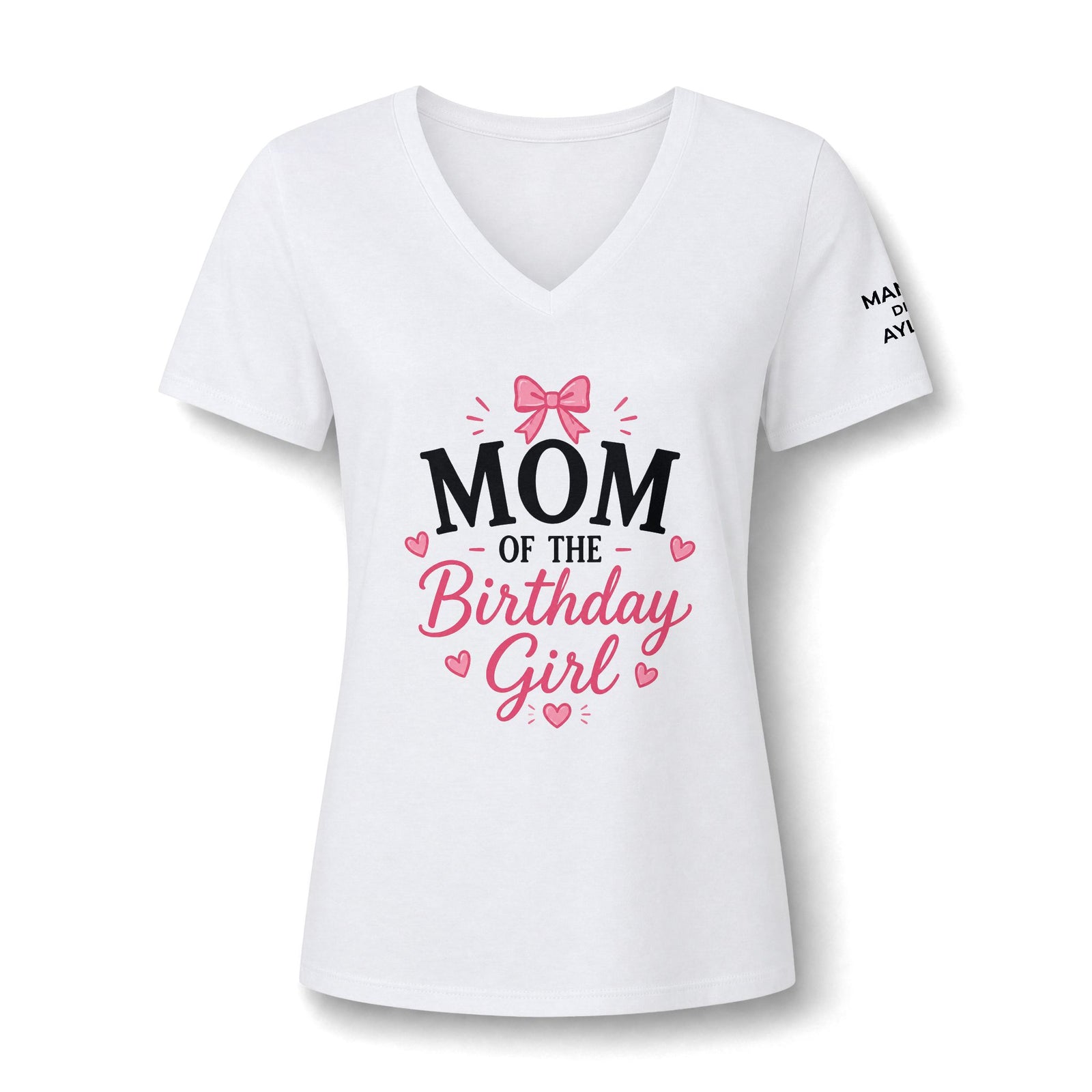 Mom of the Birthday Girl V-Neck Tee