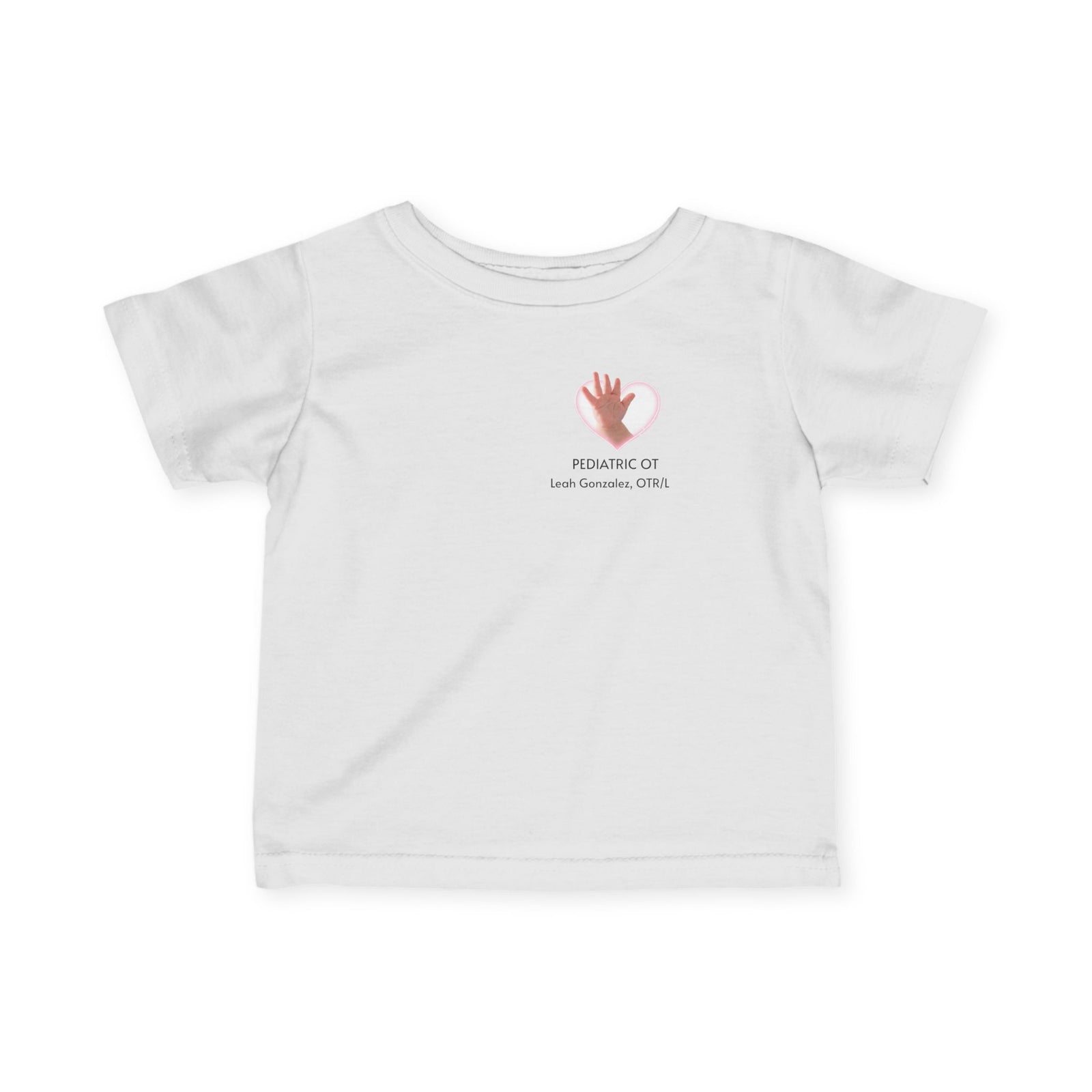 Infant Tee — "Holding Little Hands Through Every Day" Pink Handprint Baby Shirt