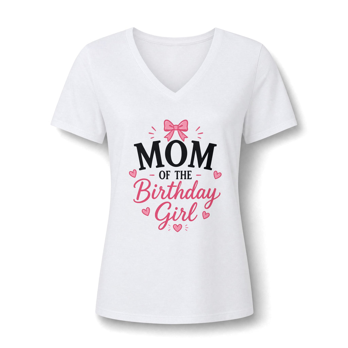 Mom of the Birthday Girl V-Neck Tee