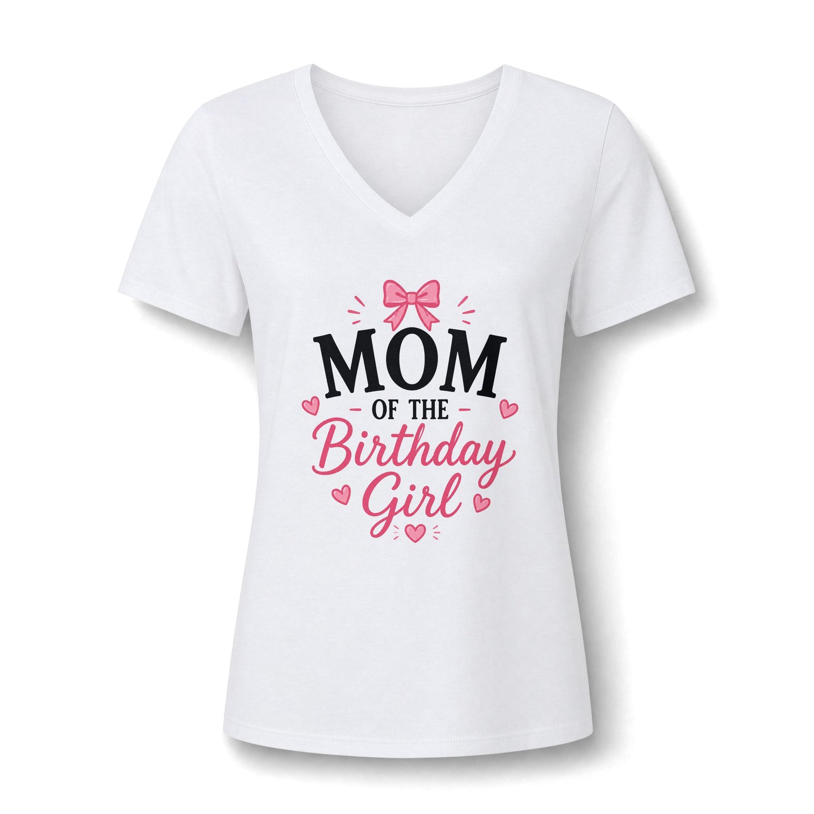 Mom of the Birthday Girl V-Neck Tee