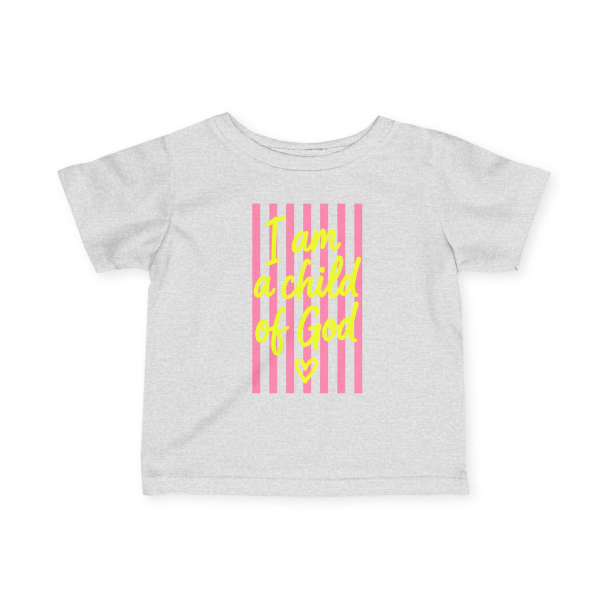 "I Am a Child of God" Bright Pink Stripe, Infant Tee